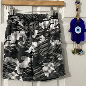 Ideology Shorts for Boys Size 7 Black Gray White Drawstring Inside